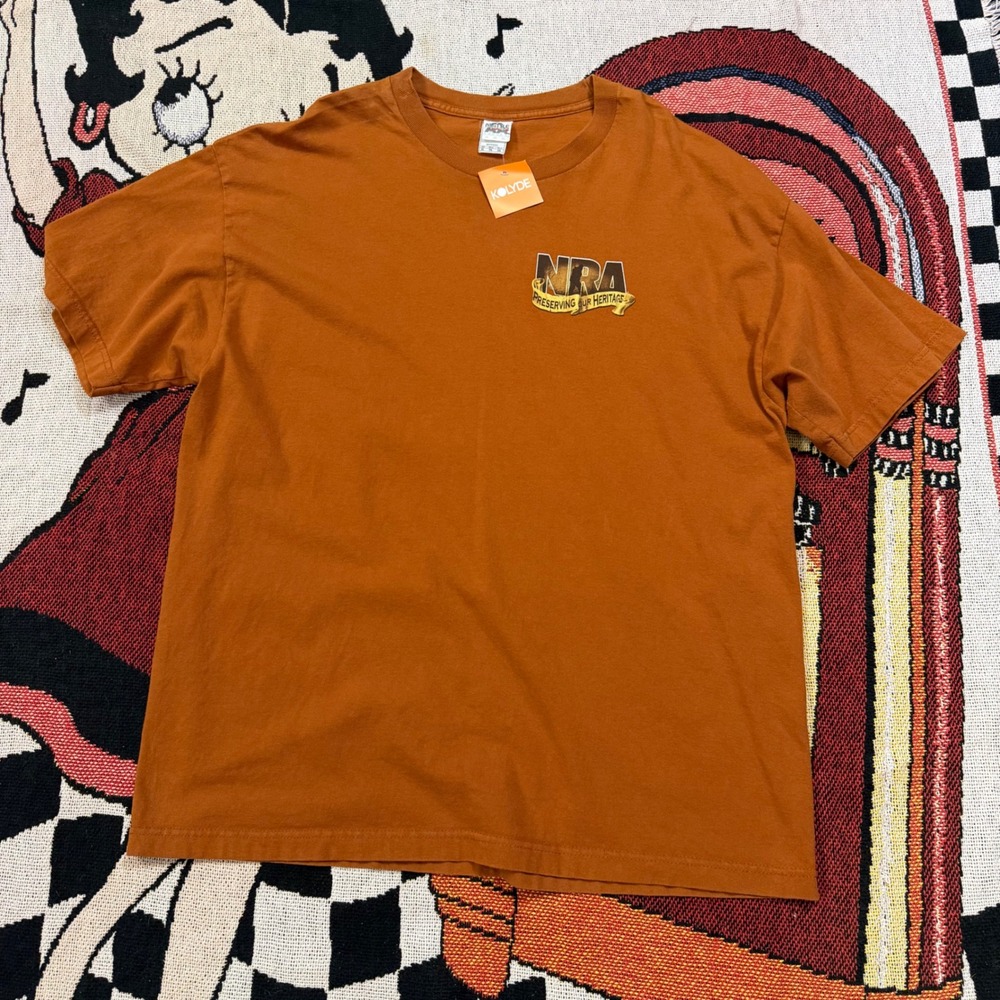 Alstyle NRA Preserving Our Heritage Deer Graphic T-Shirt Burnt Orange Mens XL